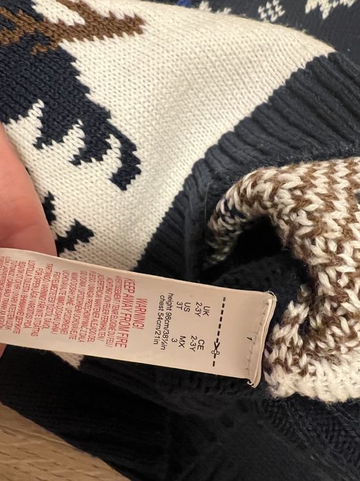 Sweter świąteczny F&F, światełko LED, rozm. 98 cm