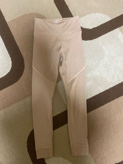 Женские Тайтсы PUMA леггинсы studio ribbed HIGH WAIST 7/8 TRAINING LEGGINGS для тренировок