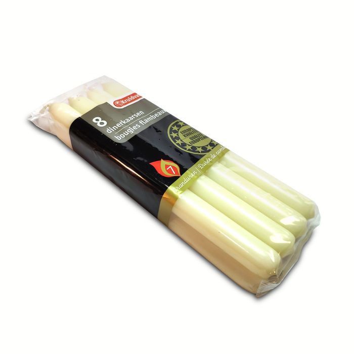 Свечи парафиновые Kruidvat h-240мм слоновая кость 8шт