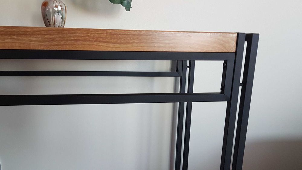 stolik loftowy metal drewno