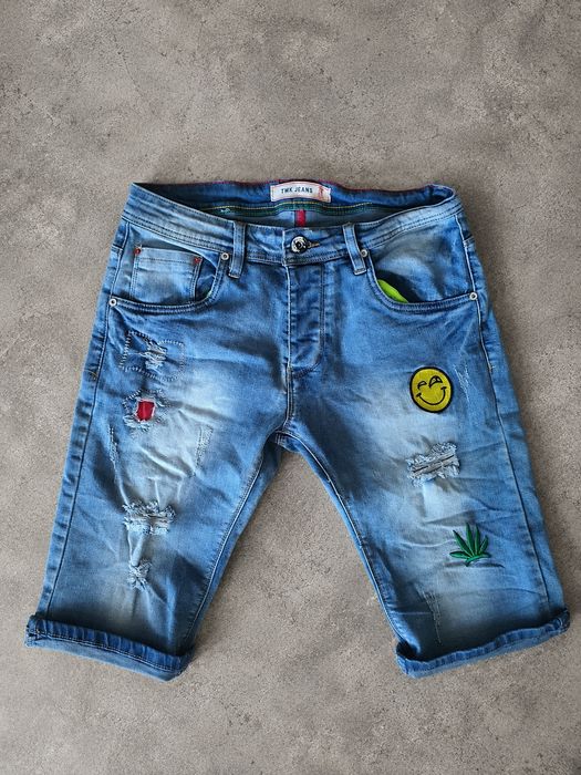 Spodenki jeansowe męskie M niebieskie