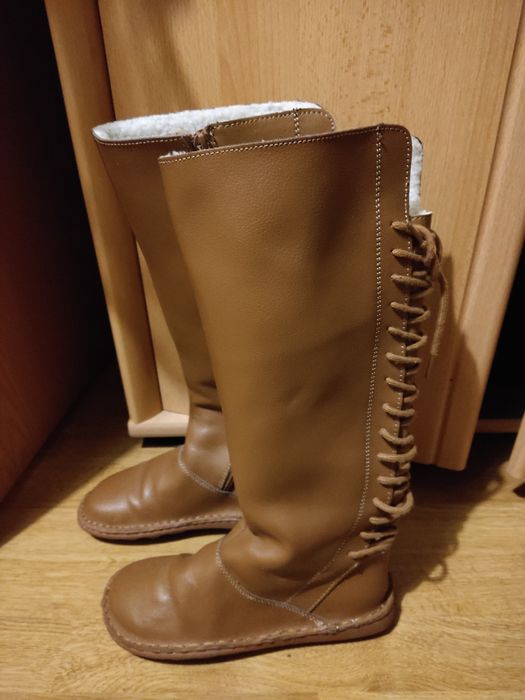 Buty damskie Kozaki brąz ocieplane 38