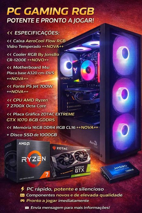 Pc Gamer Ryzen ao melhor preço  ««ÚLTIMA UNIDADE»»