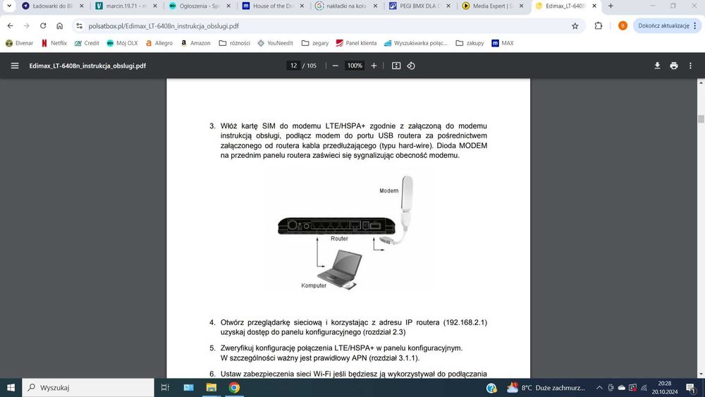 Router Edimax LT-6408n
