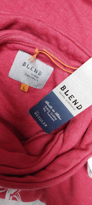 Czerwona bawełniana bluza ze stójką BLEND, R. L