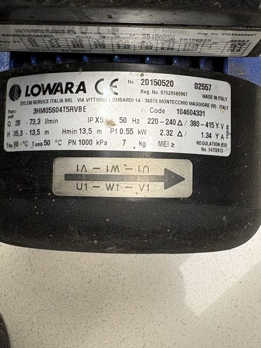 Pompa pozioma Lowara