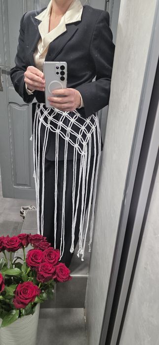 Пояс макраме білий