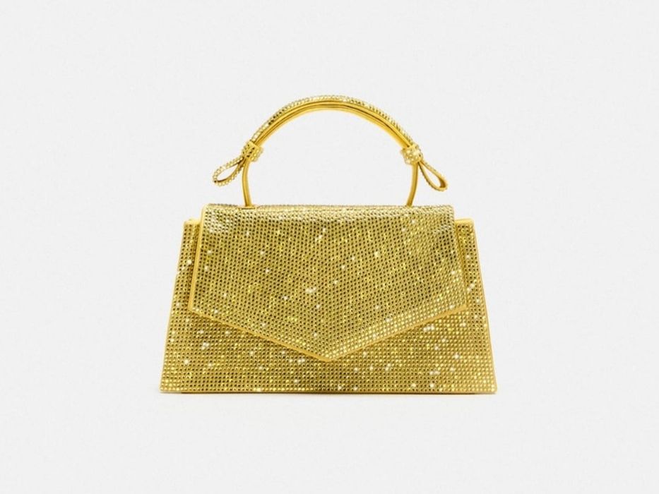 Piękna złoto-żółta torebka Zara z błyszczącym zdobieniemNowa50złTANIEJ