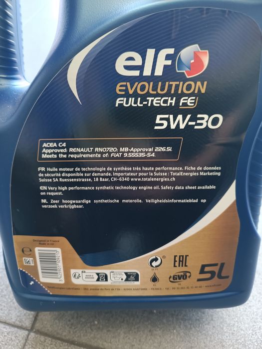 Oleo 5w30 elf 5litros