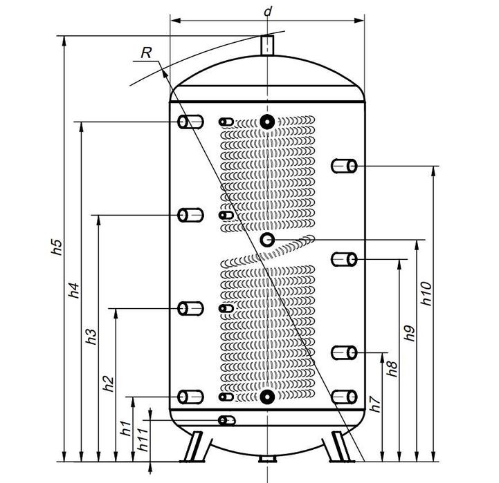 Bufor z wężownicą CWU 1000L Bufor higieniczny 1000L Bufor CWU 1000L