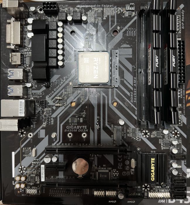 RAM 32GB + Ryzen 5600 + plyta B450M DS3H + Arctic Freezer 36