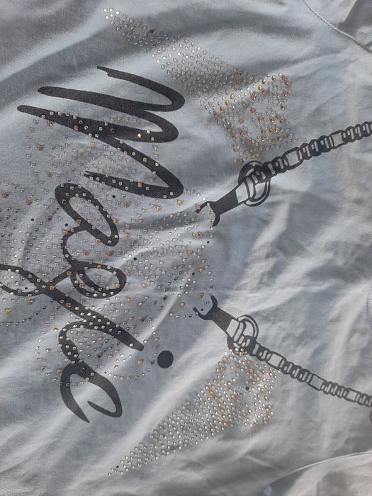 Bluzka koszulka damska bawełniana niebieska tshirt s m 36 38