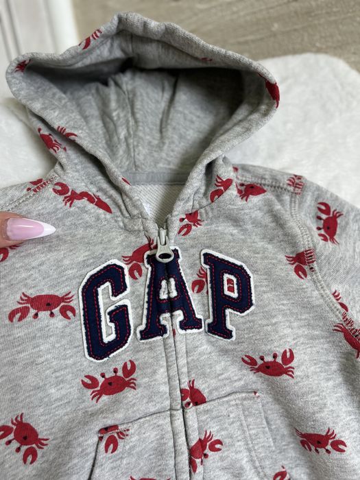 Худі Baby GAP з крабиками 3-6 міс, сірий меланж