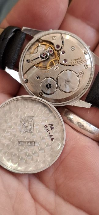 Relogio universal geneve peca boa rara anos 40 modelo militar caixa aco 32.5