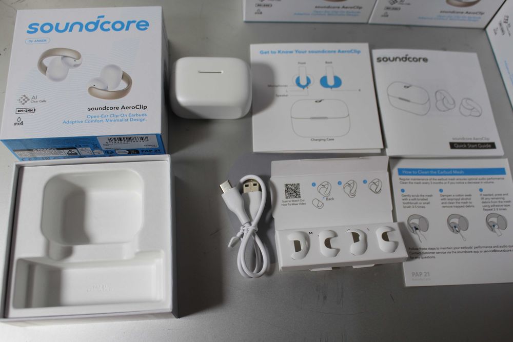 Наушники Anker SoundCore AeroClip White
