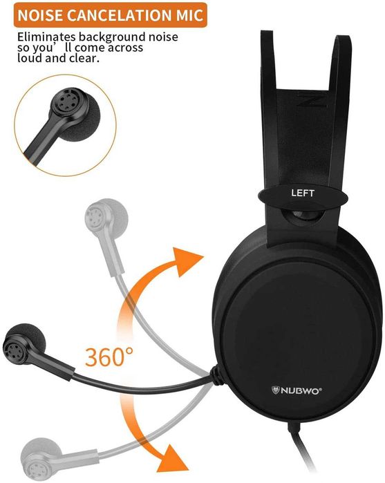 Headsets / Headphones NUBWO N7 c/ Noise Canceling Mic - NOVOS