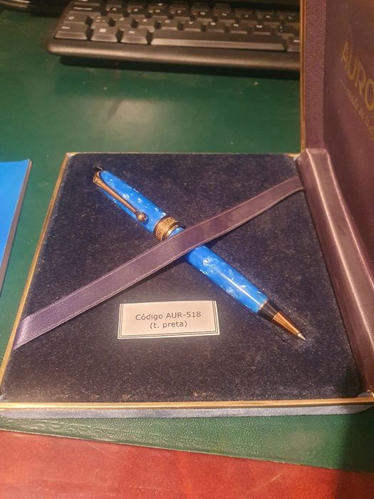 Caneta Aurora Mare Limited Edition Blue Ballpoint Pen Aur-518