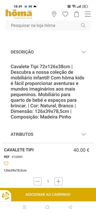 Cabide -cavalete da hôma