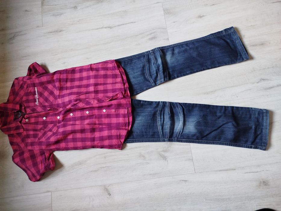 Jeansy +koszula 146-152