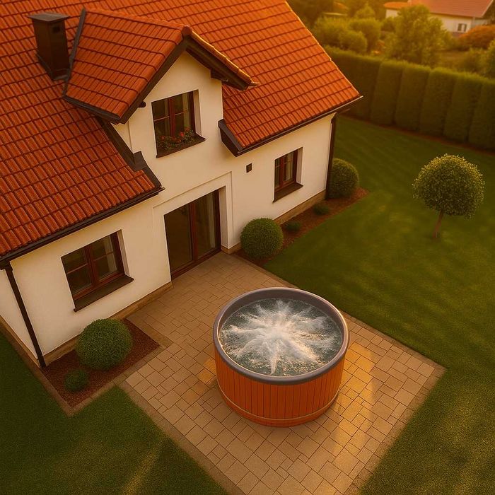 Balia ogrodowa z jacuzzi | Hydromasaż | Piec | Transport gratis