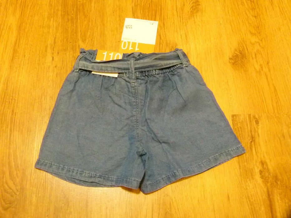 Rozm 110 Nowe Kiki & Koko spodenki cienki jeans wiązany pasek