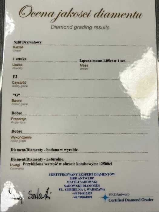 Złoty Sygnet z Brylantem 1.05ct 14,98g