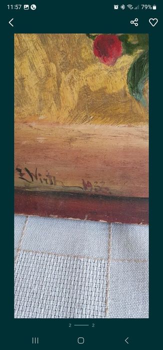 Malowany ręcznie obraz z 1933 roku   wymiary 47 cm X 67,5 cm
