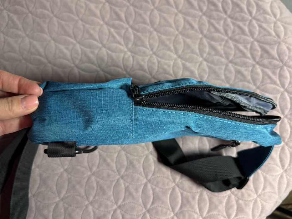 Smukły plecak na ramię do noszenia przód/ tył lewy/ prawy