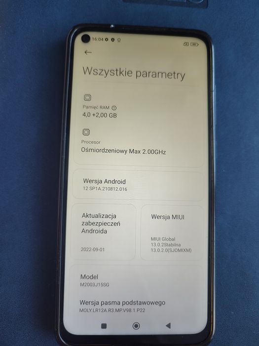 8gb/128 gb telefon smartfon komórka redmi note 9