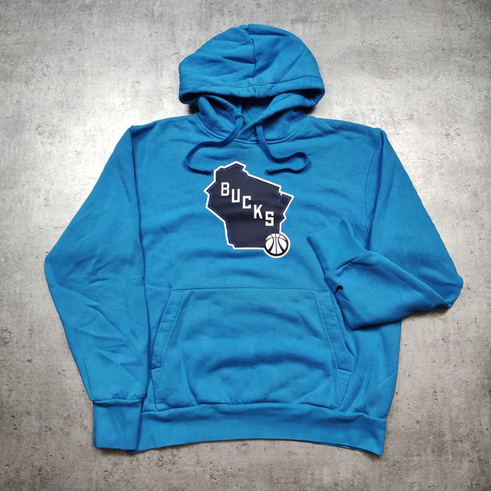 MĘSKA Bluza z Kapturem Bawełna PREMIUM Nike NBA Bucks Koszykówka Logo