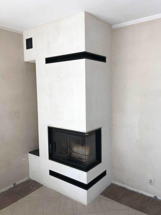 Kominek narożny - Zabudowa Montaż kominka Gwarancja Skierniewice