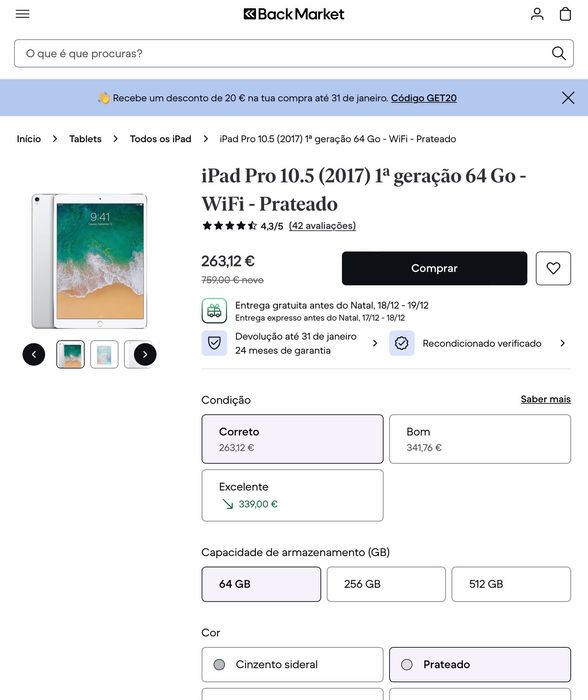 iPad Pro em excelente estado com teclado original pro