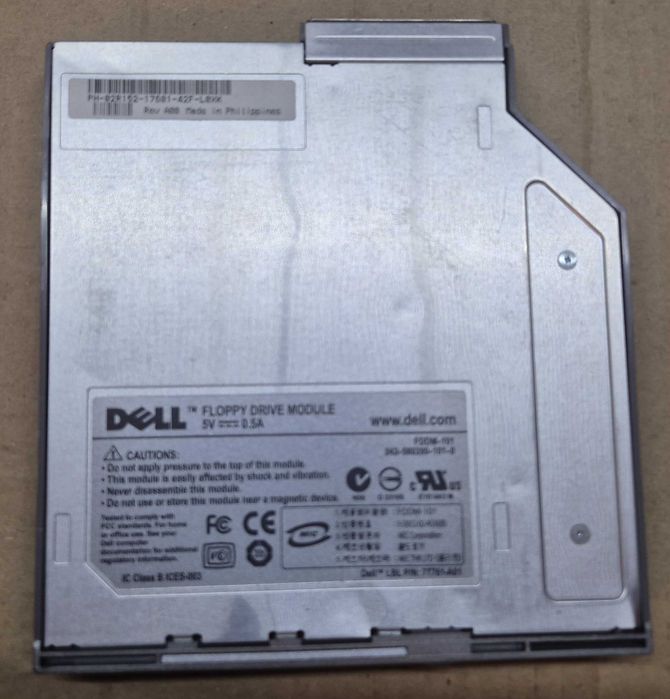 Drive de disquetes 1.44Mb 3½ portáteis Dell 2R152