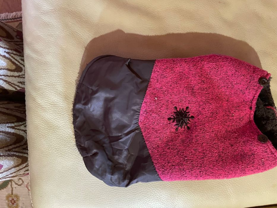 Vestido para cachorro forrado pelo de ovelha imitação