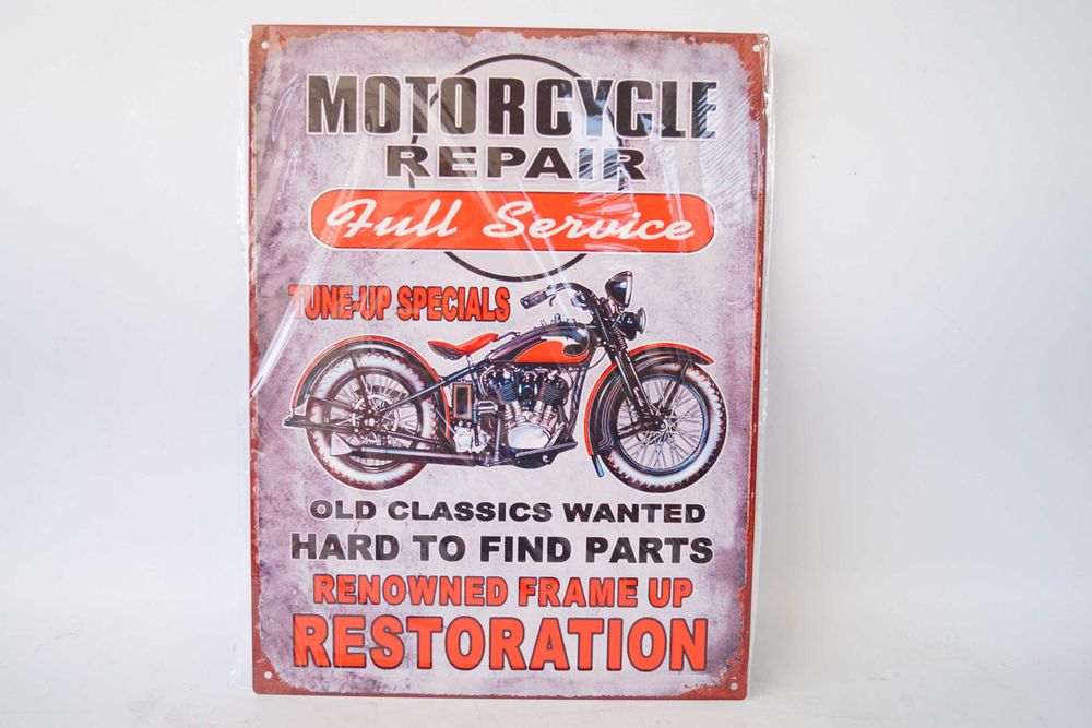 Plakat szyld metalowy 33/25 cm Motorcycle Repair