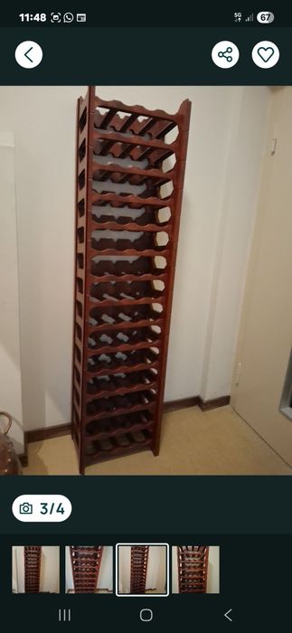 Garrafeira Empilhável para 4 garrafas cada