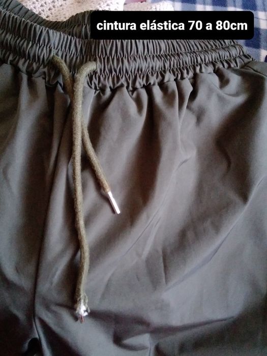 Calças desportivas com bolsos laterais tam. L verdes
