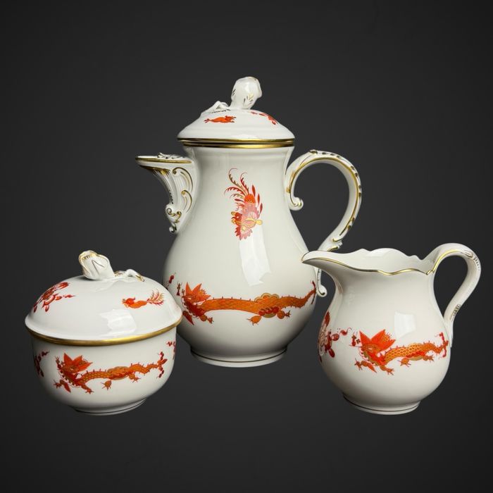 Serwis dla 2 osób miśnia meissen czerwony smok azjatycki B51/101101