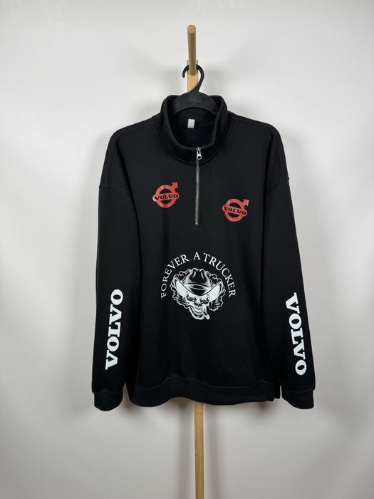 Volvo Forever Trucker czarna bluza ze stójką half-zip sweatshirt XXXL