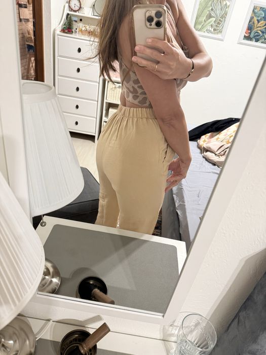 Spodnie lniane Oysho XS S