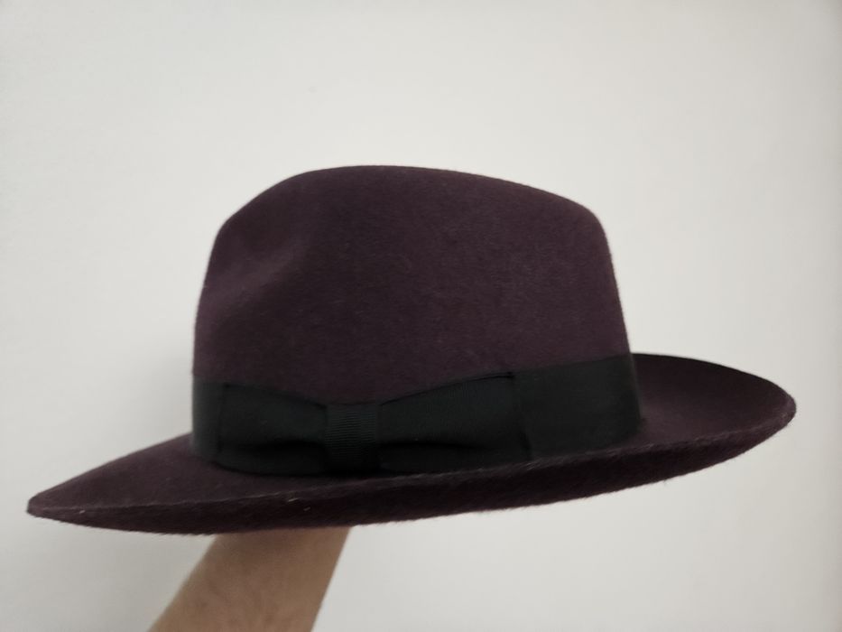 Kapelusz filcowy Touring – 100% wełna handmade | bordo | 57–58 cm