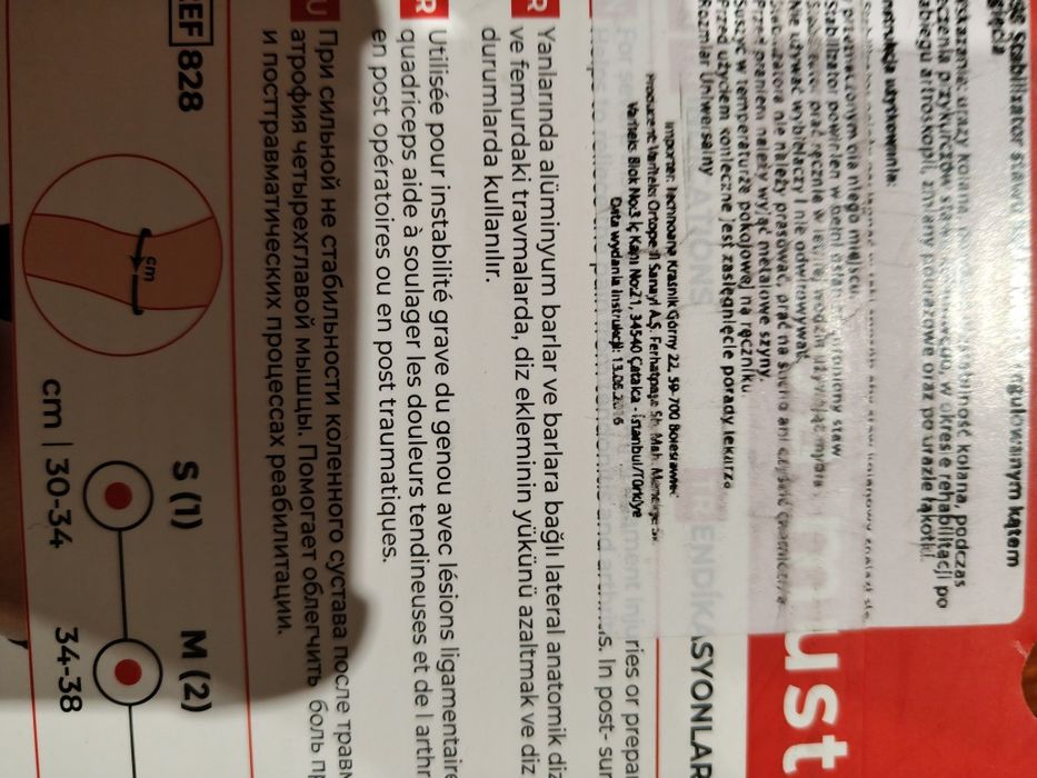 Stabilizator kolana jak nowy  na gwarancji