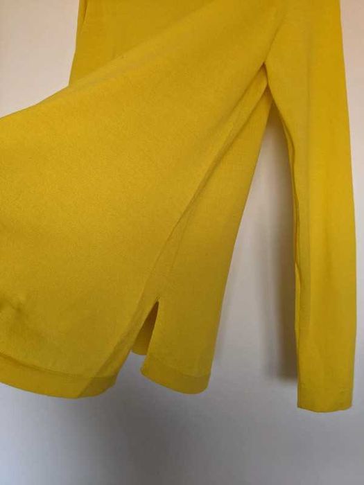 Wełniany sweter Maerz 100% wełna żółty virgin wool premium