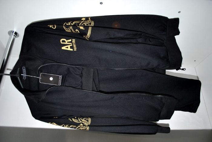 Хлопковый Прогулочный костюм FASHION M черный с золотым принтом крутой