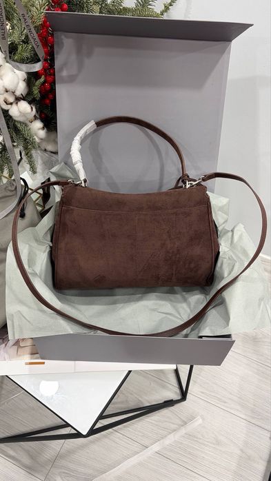 Сумка Balenciaga Rodeo замшева | шоколадна