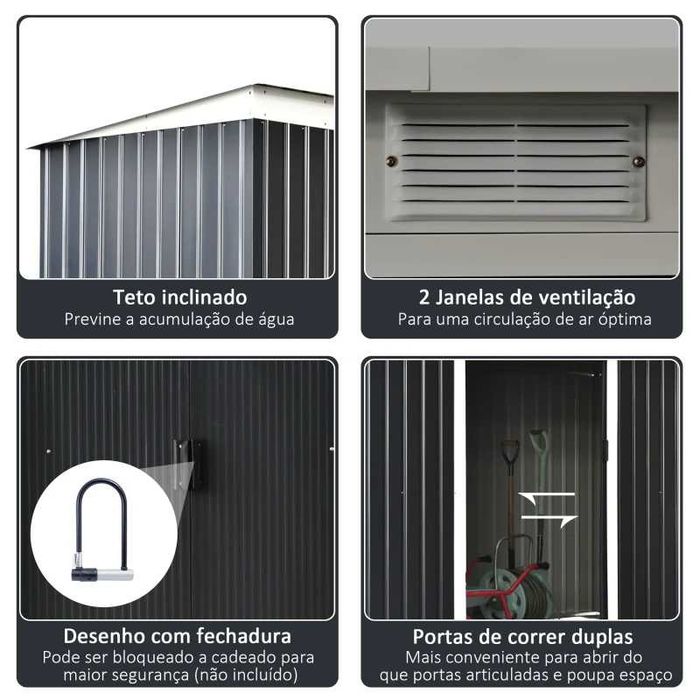 Abrigo de Jardim 280x130x172 cm — Novo