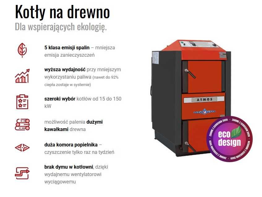 Kocioł zgazowujący drewno ATMOS DREVOPLYN DC25S 27 kW