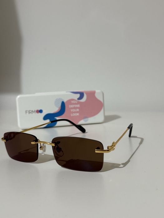 Okulary przeciwsłoneczne brązowe złote elementy
