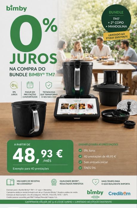 Zero Juros Bimby TM7+ 2.º copo+ Mandolina