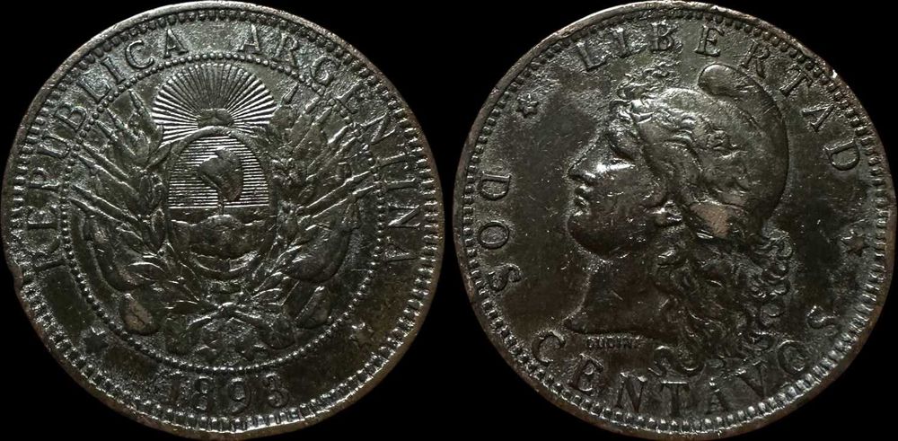 2 Centavos - 1893 - Argentina